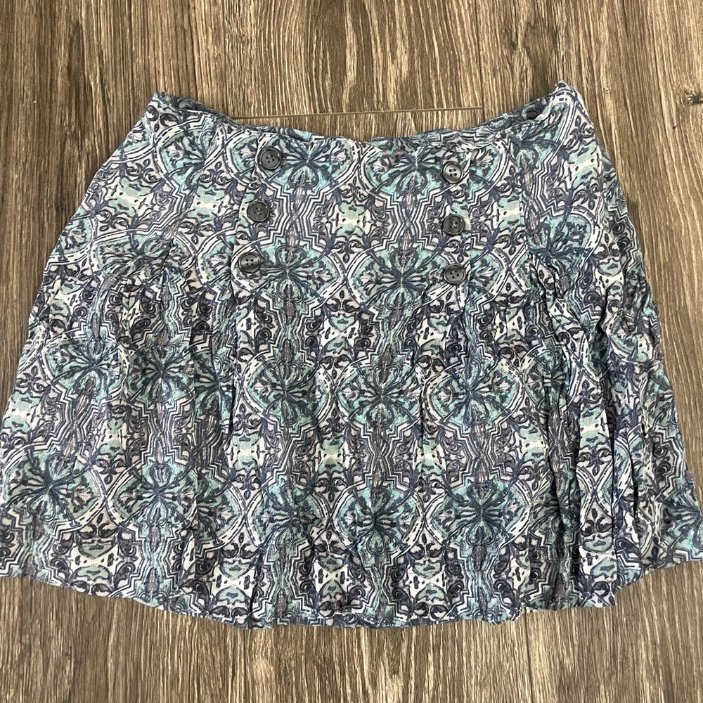 Free People Lover's Lane Pleated Mini Skirt in Ash Combo SZ 4